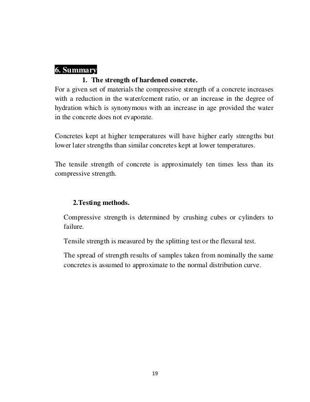Methods of testing concrete: Determination of the compressive strength of concrete specimens